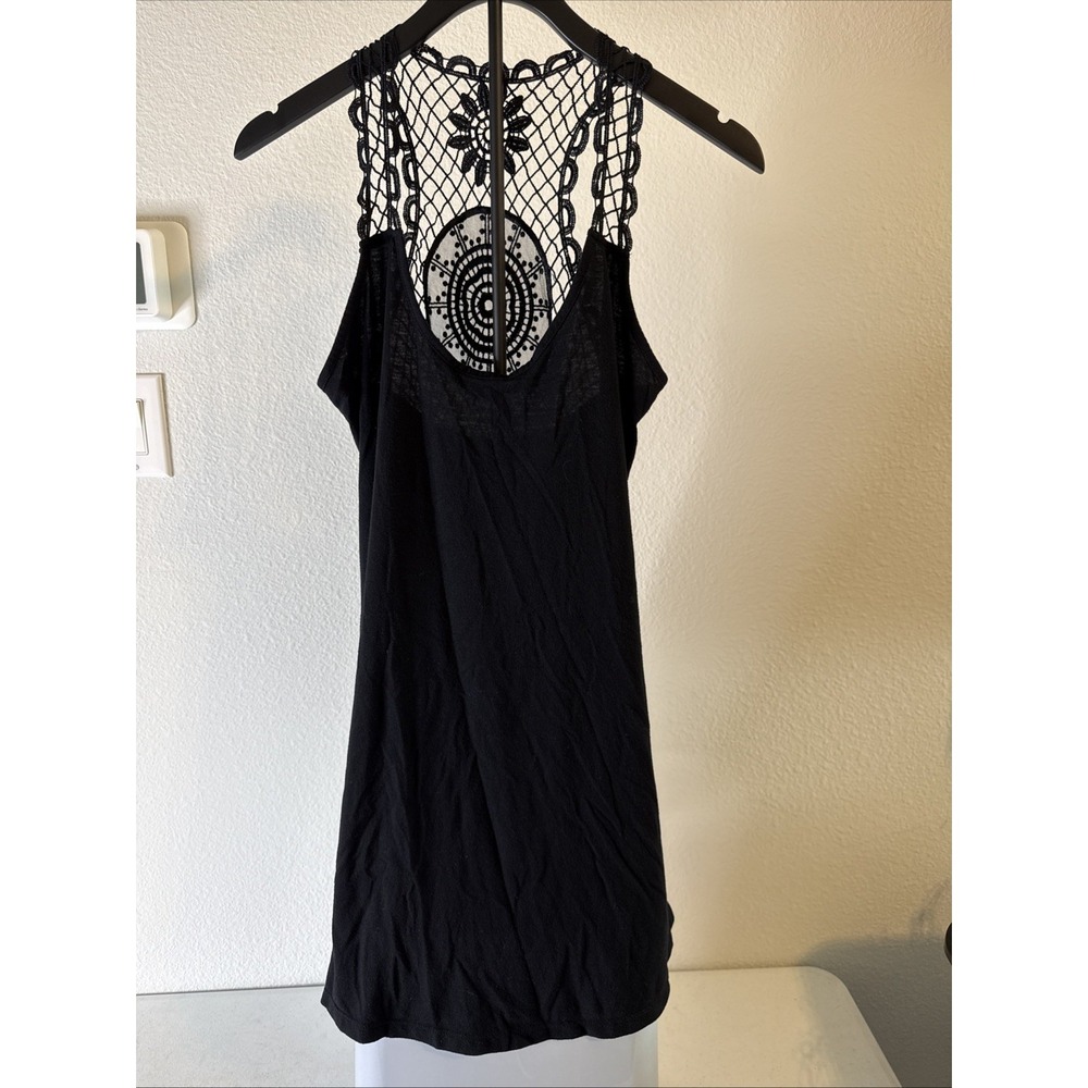 Apt. 9 Women's Swim Cover-up Pullover Crochet Back Black Size Small‎